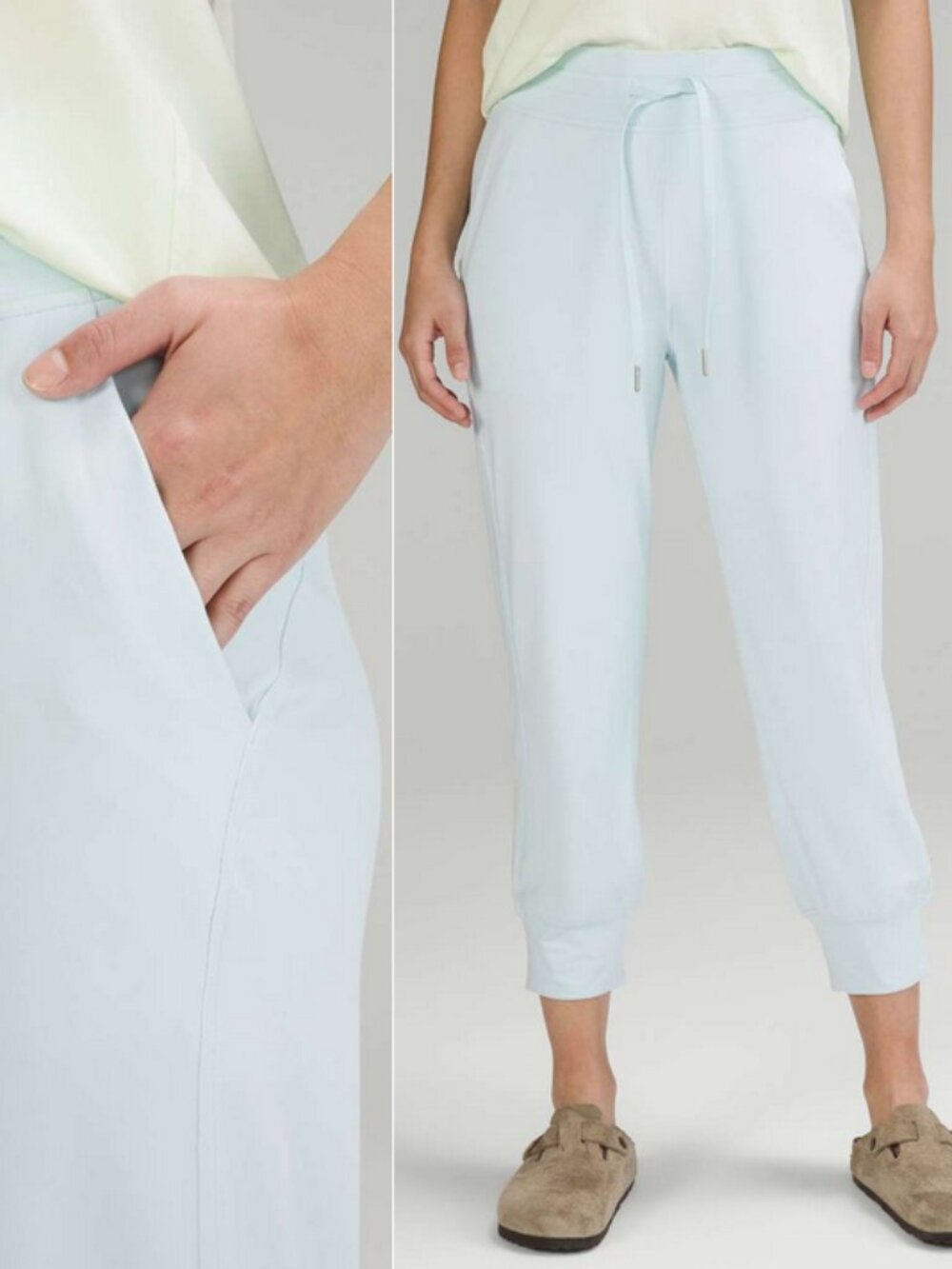 Lululemon Ready to Rulu High-Rise Cropped Jogger Pants Powder Blue